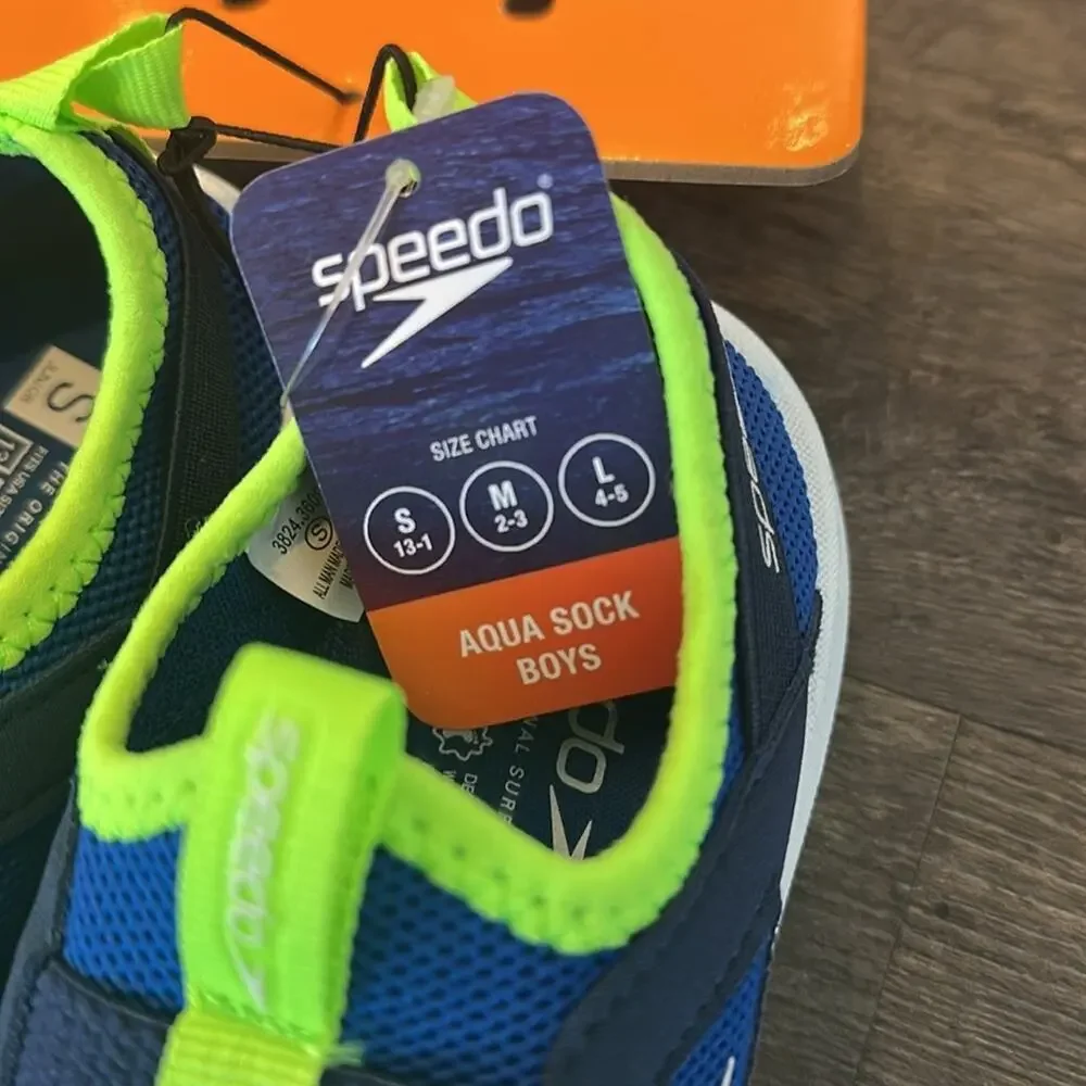 Speedo Junior Small‎ Pull-On Picton Blue/Navy Aqua Sock Water Shoes